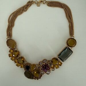 J. Crew Gold and Yellow Gem Necklace